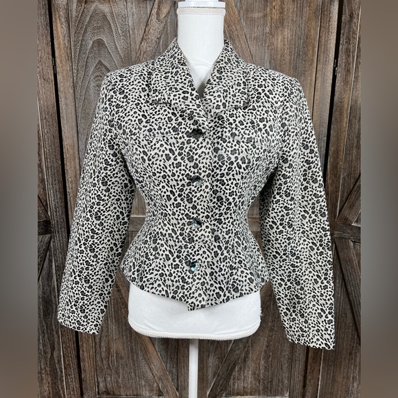 Jo Hardin Black Leopard‎ Print Blazer - Picture 1 of 6